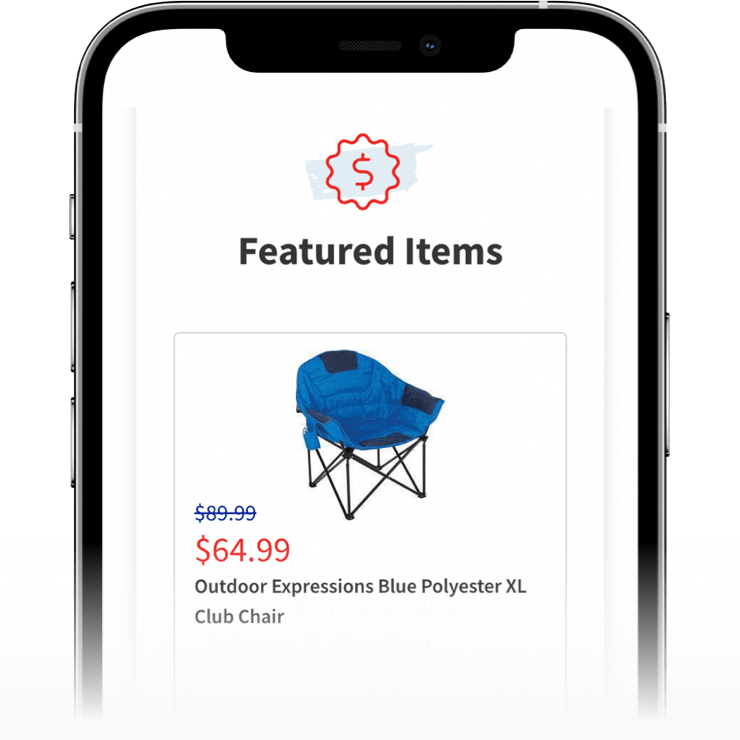 picture of featured items on mobile view